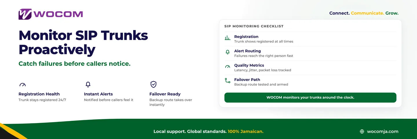 SIP Trunk Monitoring Jamaica: Know Before Your Calls Go Down