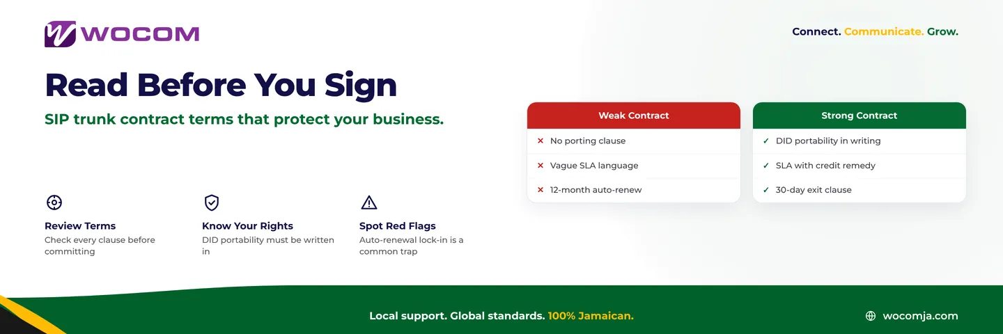 SIP Trunk Contract Jamaica: What to Check Before You Sign in 2026