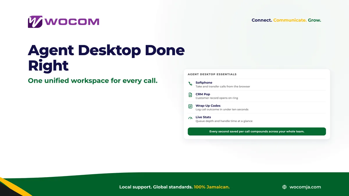 Contact Centre Agent Desktop Jamaica: The Six Tools Every Agent Needs on Every Call