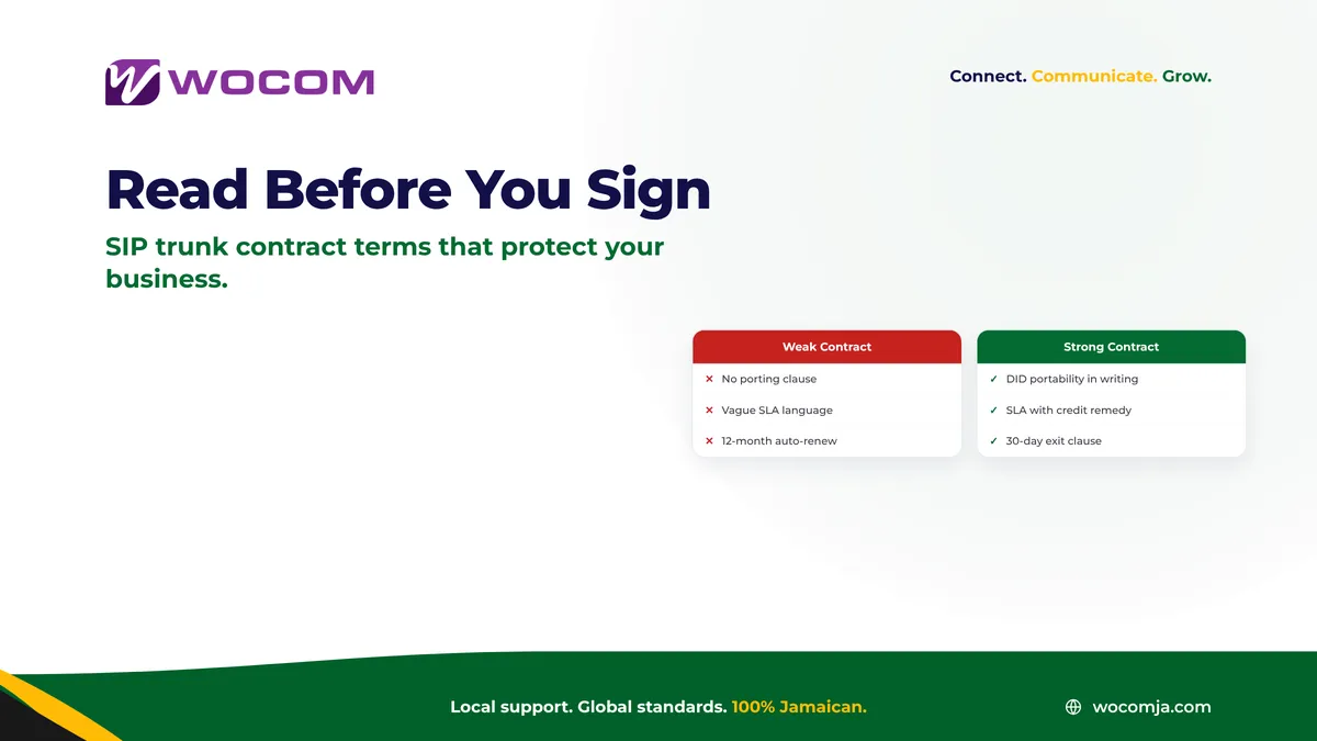 SIP Trunk Contract Jamaica: What to Check Before You Sign in 2026