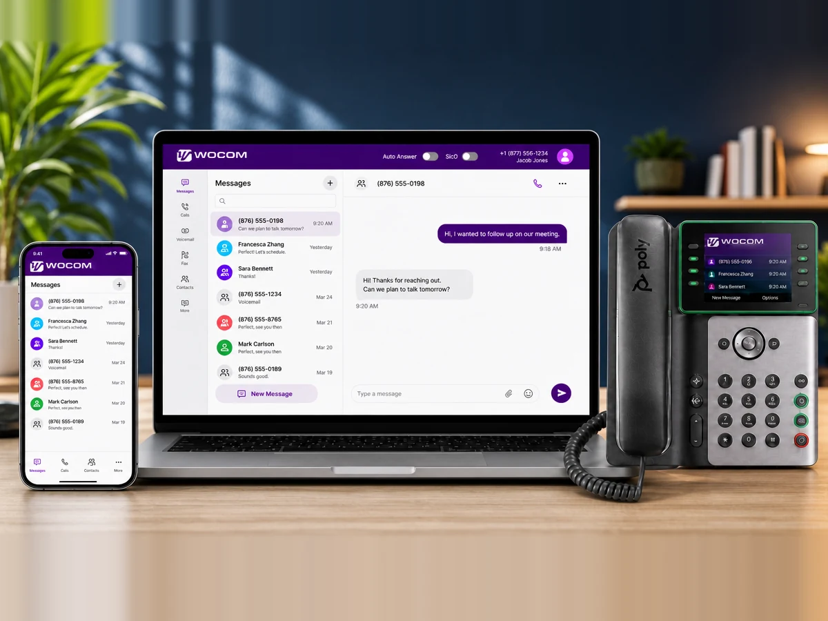WOCOM Cloud PBX - Desktop, Mobile & Desk Phones