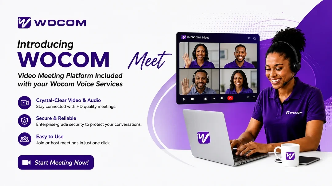 WOCOM Meet — the video meeting platform included with your WOCOM voice services